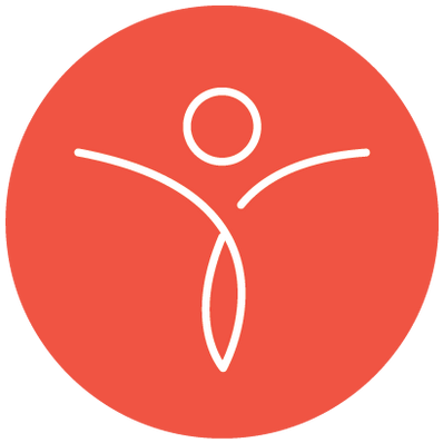 Align your Body Icon Abstract line illustration meant to represent a body with outstretched arms